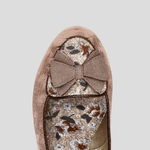 Thalia Chunky Velvet Mid-Heel in Mink Velvet