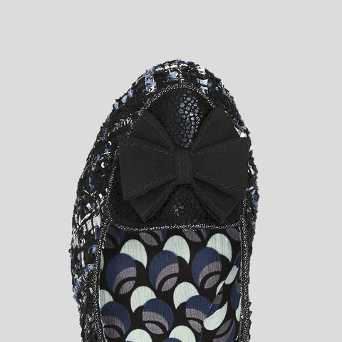 Thalia Chunky Velvet Mid-Heel in Tweed