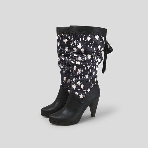 Athena Slouchy Knee High Boot in Black