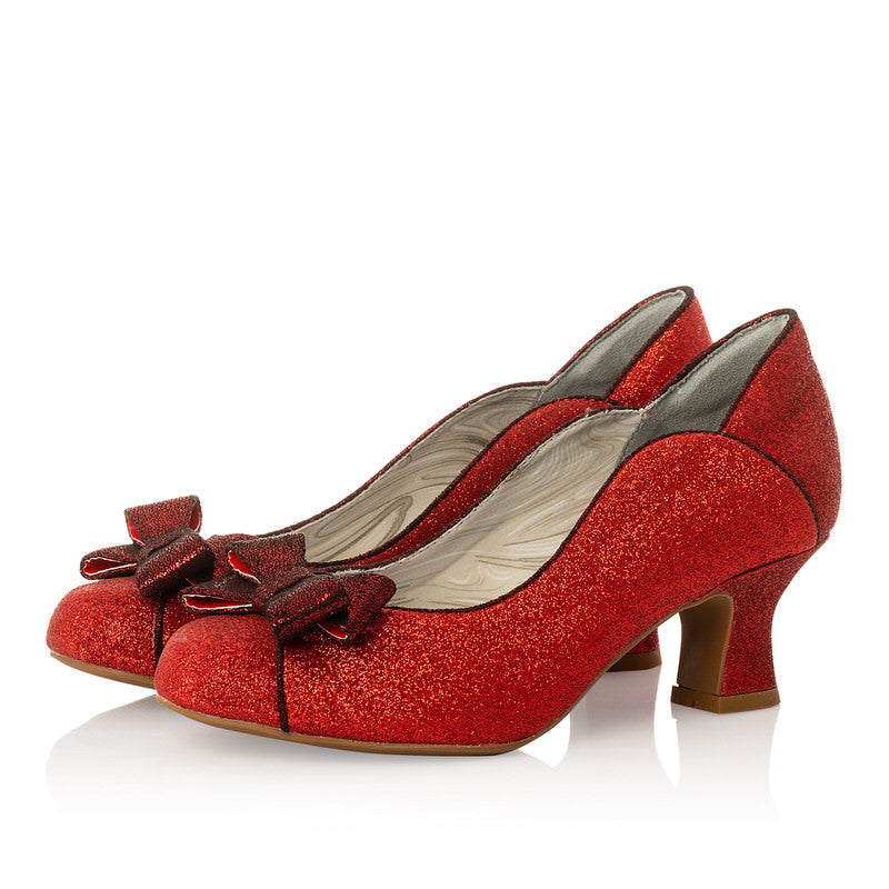 Red Shoes Medium Heel Robyn (Red Glitter) - Main Image
